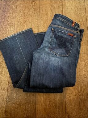 7 For All Mankind Women's Straight-Leg Jeans in Indigo Blue